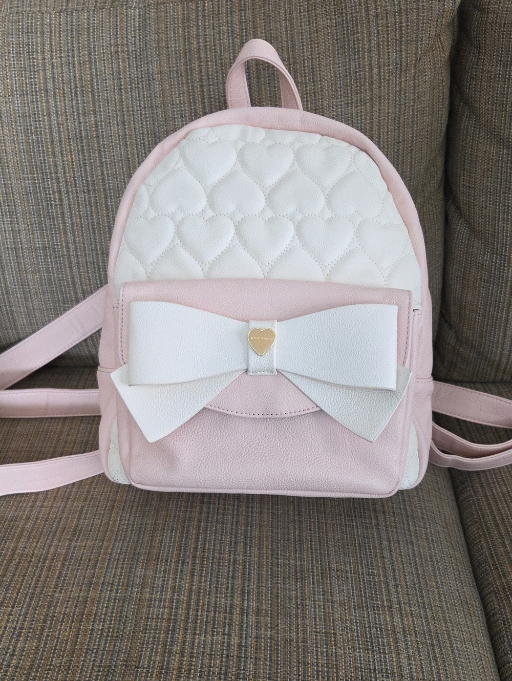 Betsey Johnson Pink and White Bow Accent Women's Backpack